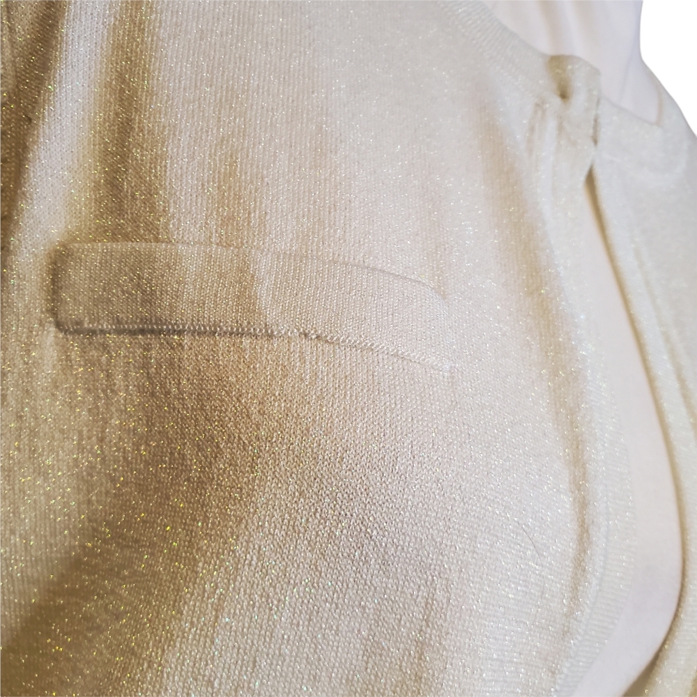 J. Mclaughlin Sparkle Metallic Top Button Open Ca… - image 4